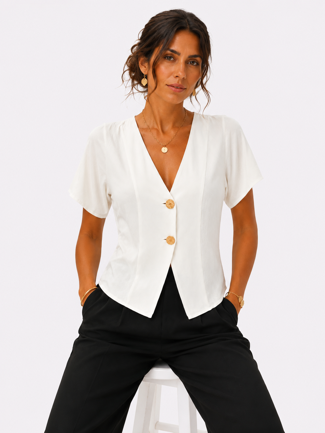 Camisa Serena | Escote en V