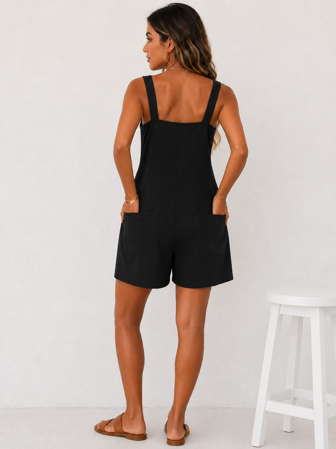 Mono casual de verano con bolsillos laterales